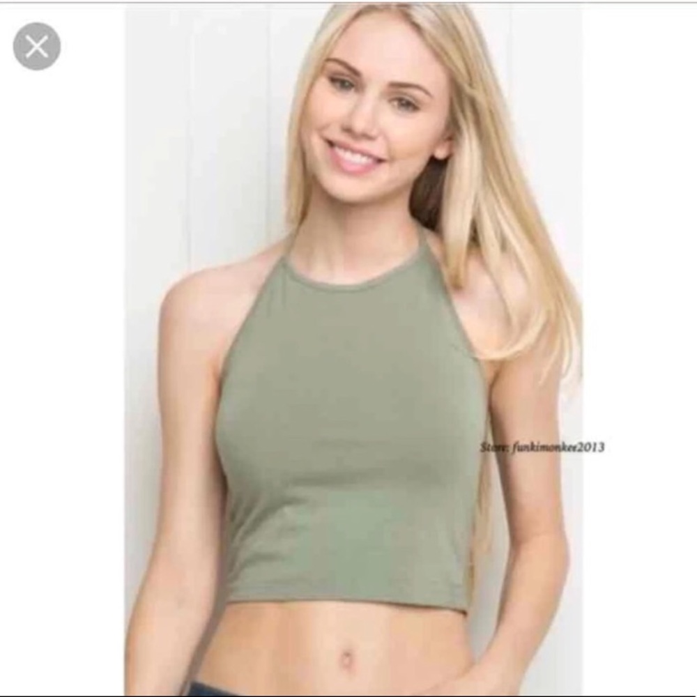 Brandy Melville sage green sachi halter